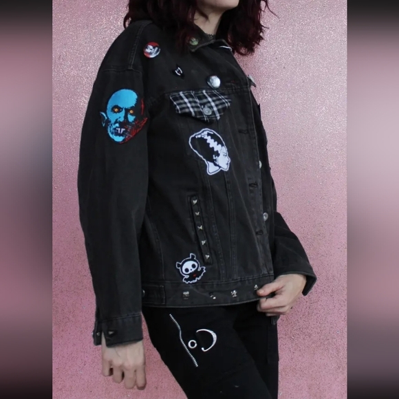 Nosferatu 6- custom RAGE Classic Horror lovers OOAK jacket! STOLEN! - Picture 16 of 16